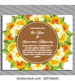 Wedding invitation cards with floral elements