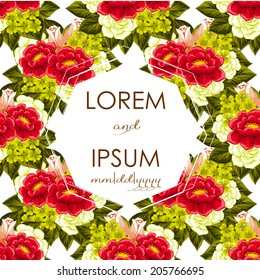 Wedding invitation cards with floral elements