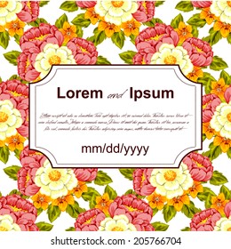 Wedding invitation cards with floral elements