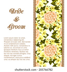 Wedding invitation cards with floral elements