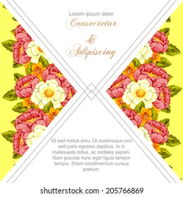 Wedding invitation cards with floral elements