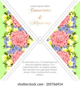 Wedding invitation cards with floral elements