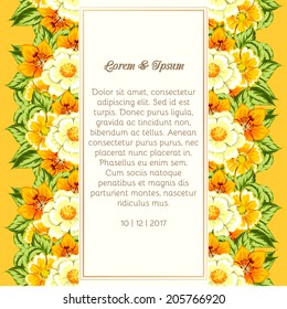 Wedding invitation cards with floral elements