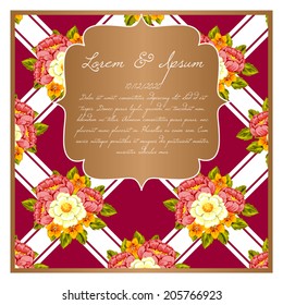 Wedding invitation cards with floral elements