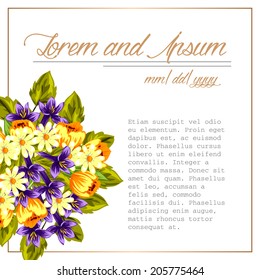 Wedding invitation cards with floral elements