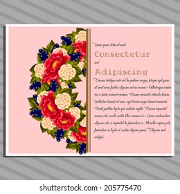Wedding invitation cards with floral elements