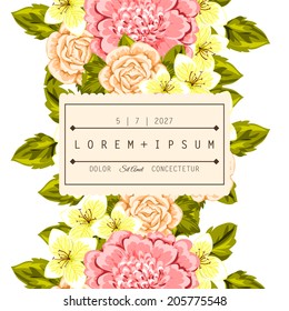 Wedding invitation cards with floral elements