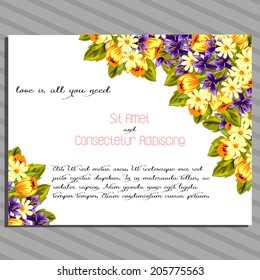 Wedding invitation cards with floral elements