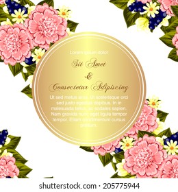 Wedding invitation cards with floral elements