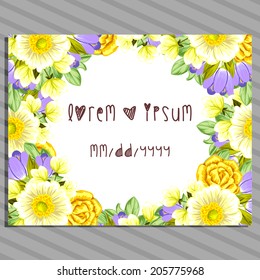 Wedding invitation cards with floral elements