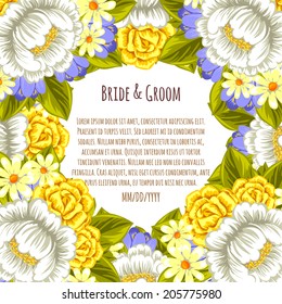 Wedding invitation cards with floral elements