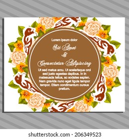 Wedding invitation cards with floral elements
