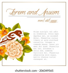 Wedding invitation cards with floral elements