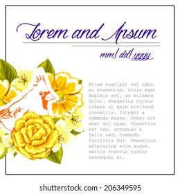 Wedding invitation cards with floral elements