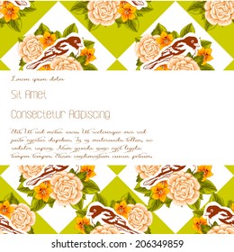 Wedding invitation cards with floral elements