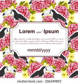 Wedding invitation cards with floral elements