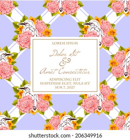 Wedding invitation cards with floral elements
