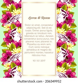 Wedding invitation cards with floral elements