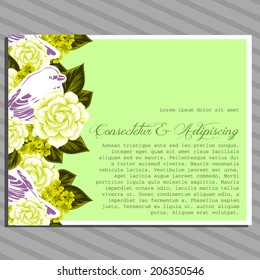 Wedding invitation cards with floral elements