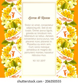 Wedding invitation cards with floral elements