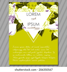 Wedding invitation cards with floral elements
