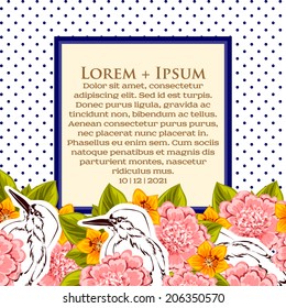 Wedding invitation cards with floral elements