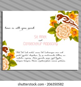 Wedding invitation cards with floral elements