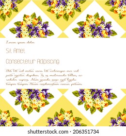 Wedding invitation cards with floral elements