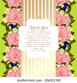 Wedding invitation cards with floral elements