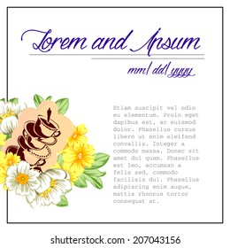 Wedding invitation cards with floral elements