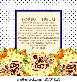 Wedding invitation cards with floral elements