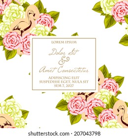 Wedding invitation cards with floral elements