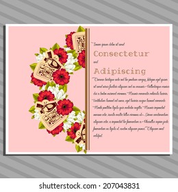 Wedding invitation cards with floral elements