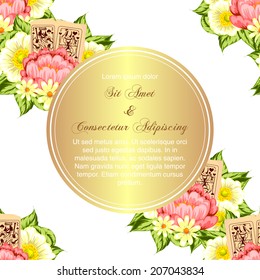 Wedding invitation cards with floral elements