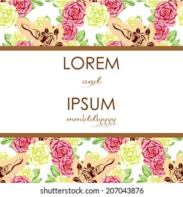 Wedding invitation cards with floral elements
