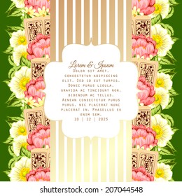 Wedding invitation cards with floral elements