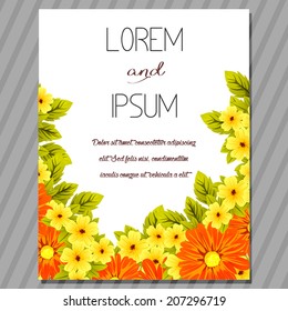 Wedding invitation cards with floral elements