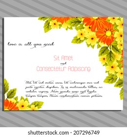 Wedding invitation cards with floral elements