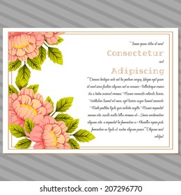 Wedding invitation cards with floral elements