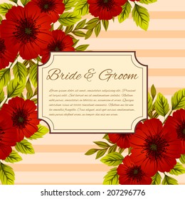 Wedding invitation cards with floral elements