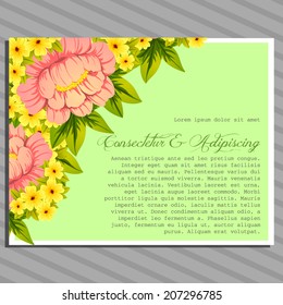 Wedding invitation cards with floral elements