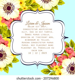 Wedding invitation cards with floral elements