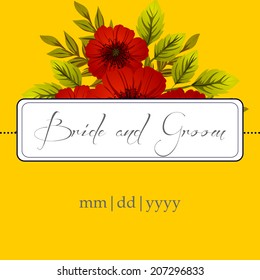 Wedding invitation cards with floral elements