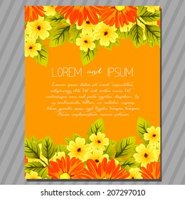 Wedding invitation cards with floral elements