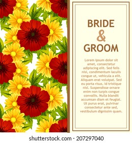Wedding invitation cards with floral elements