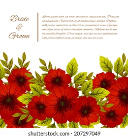 Wedding invitation cards with floral elements