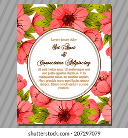 Wedding invitation cards with floral elements