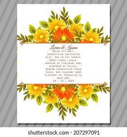 Wedding invitation cards with floral elements