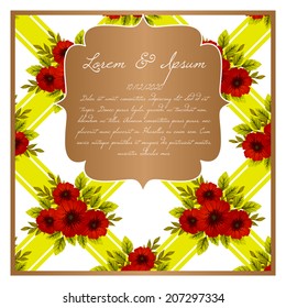 Wedding invitation cards with floral elements