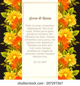 Wedding invitation cards with floral elements